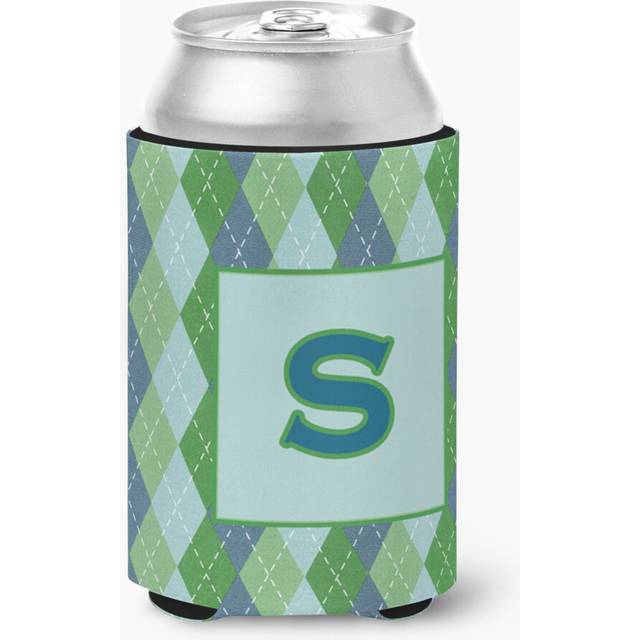 Letter S Initial Monogram - Blue Argoyle Can or Bottle Beverage Insulator Hugger