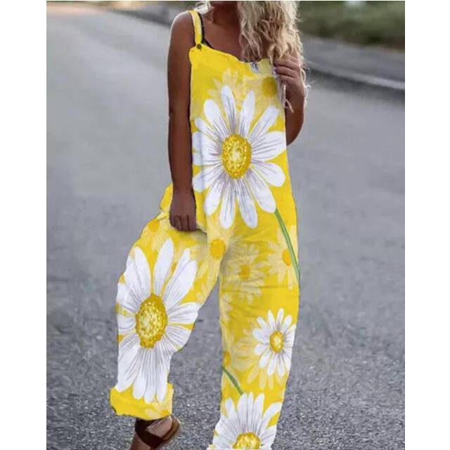 (#6 Pattern 6-Printed Cami Jumpsuit, M) Womens Overalls Dungarees Summer Loose Trousers Ladies Baggy Jumpsuit Playsuit
