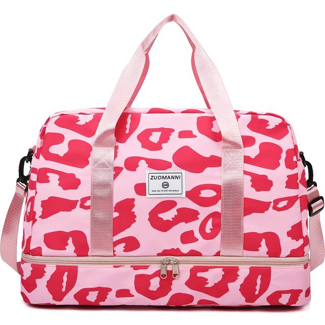 TEMU Leopard Pattern Travel Duffle Bag, Nylon Large Capacity Sports Gym Bag, Lightweight Carry On Luggage