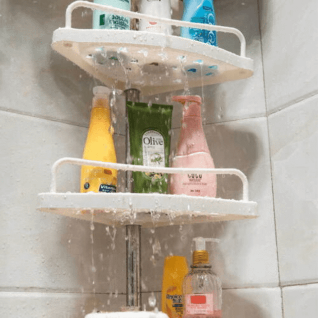 TEMU Telescopic Shower Caddy Corner Shelves， With 4 Trays, Bathroom Organizer And Accessories