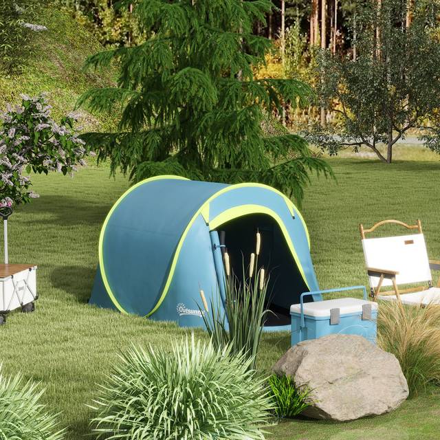 TEMU 2 Man Pop Up Tent, Camping Tent, 2000mm Waterproof With Portable Carry Bag For Fishing Hiking Backpacking