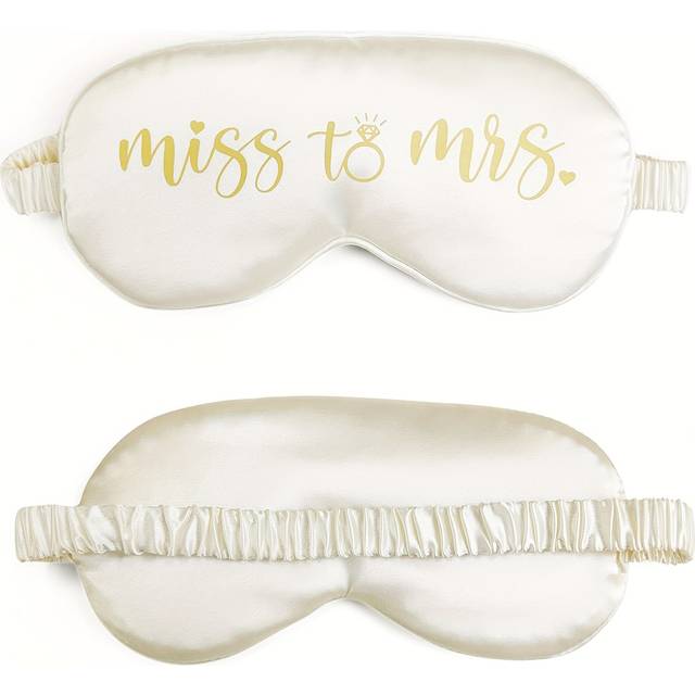 TEMU Bridal Sleep Mask - Soft Silk, Light-blocking Eye Cover With Elastic Band For Bachelorette & Wedding Parties - Gift