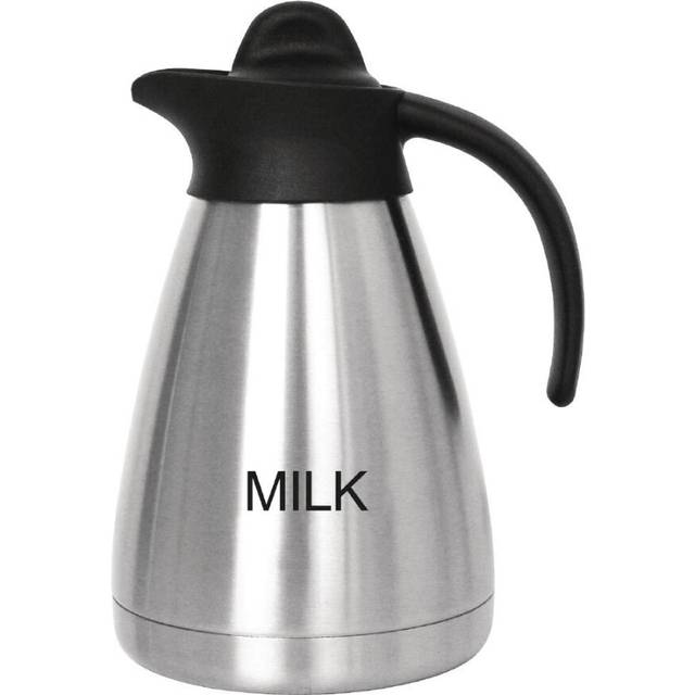 Olympia Vacuum Jug Etched Milk 1L with Screw Top Flask Restaurant