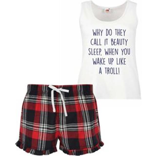 Why Do They Call It Beauty Sleep When You Wake Up Looking Like A Troll Pyjama Set - Red - XS