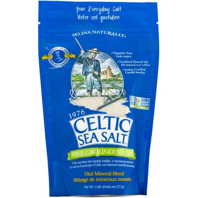 Selina Naturally Celtic Sea Salt Fine Ground Bagged 0.5 lb