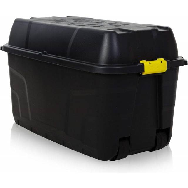 Rebrilliant Sundberg 94cm W 38L Plastic Lockable Deck Box with Wheels (56cm H X 94cm W X 52cm D)