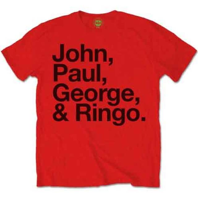 (S, Red) The Beatles John Paul George & Ringo T Shirt