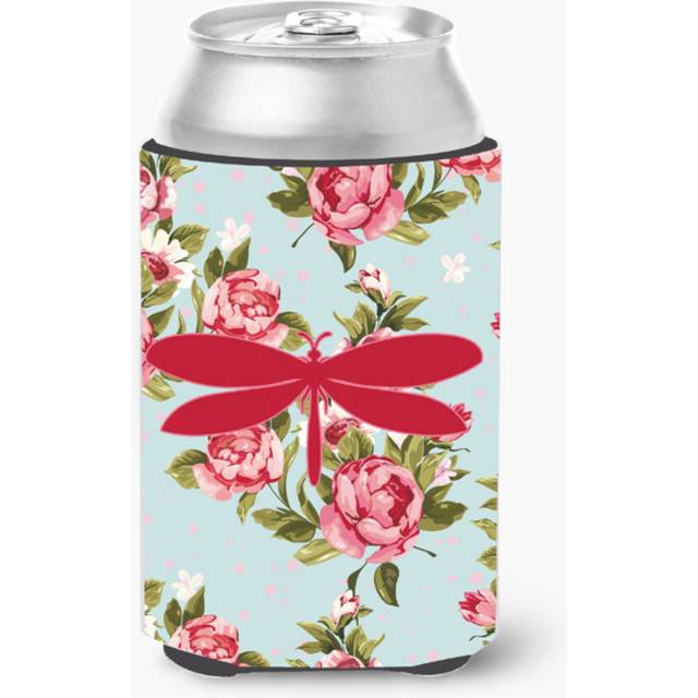 Moth Shabby Chic Blue Roses Can or Bottle Beverage Insulator Hugger BB1061