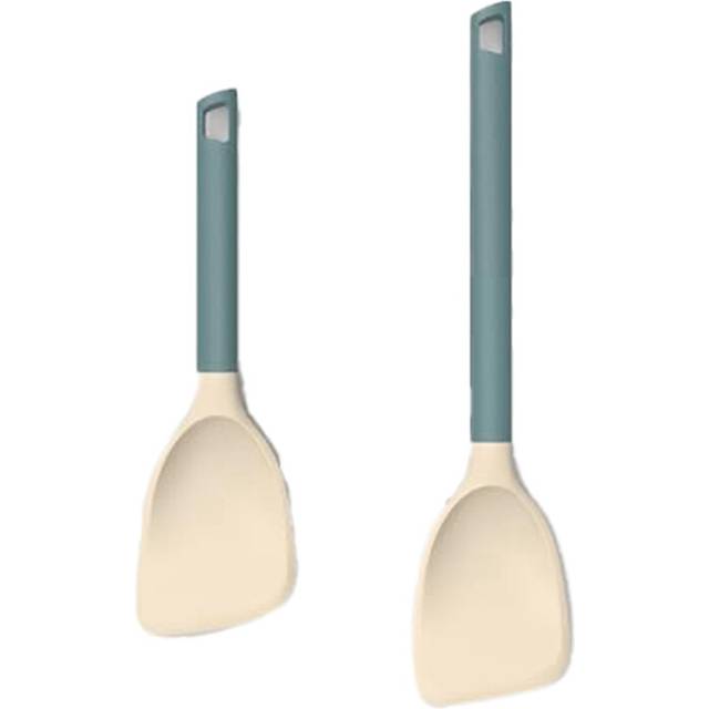 Silicone Spatula Non-Stick Turner Fish Steak Egg Pancake with Nylon Handle Heat Resistant Kitchen Utensils (10In&13In)