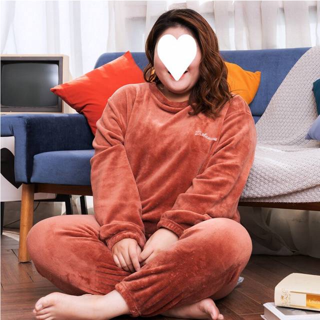 (Dove Coco, L) Pyjama Femme Chaud Winter Coral Velvet Pajama Set Fleece Sleepwear Homewear Thick Warm Velvet Female Male Suit Pyjama 4XL