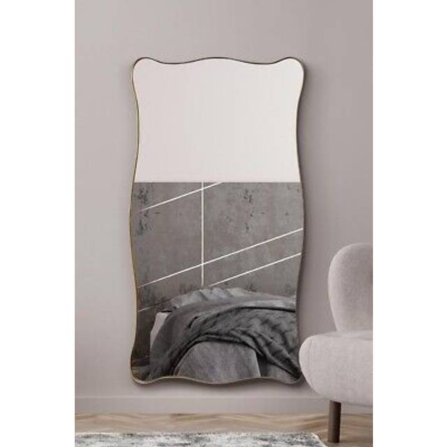 New Gold Metal Rectangular Wall Mirror 71" X 39" (180CM X 100CM). - 1 Pack
