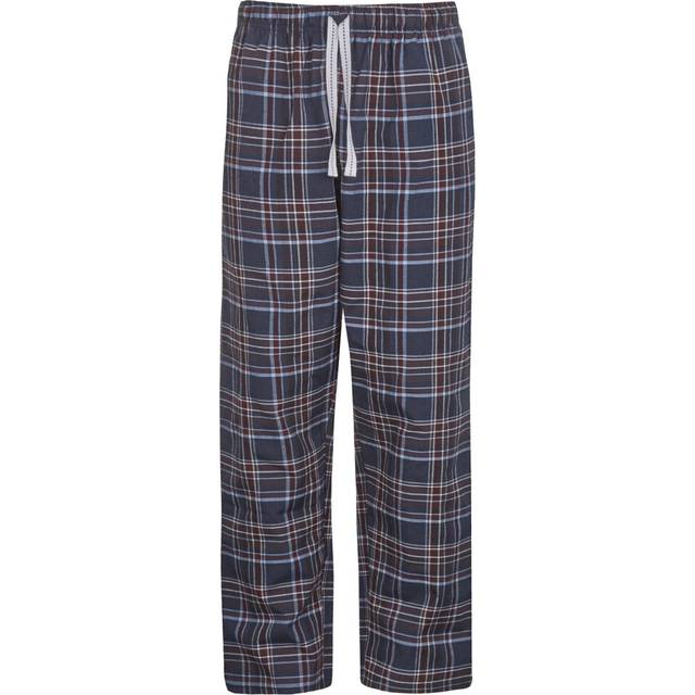 (Denim, Large) Mens Pyjama Bottoms Bed Pajama Pj Lounge Trousers Check Checked Tartan Cotton Blend Relaxed Fit Pockets Size S M L Xl Xxl
