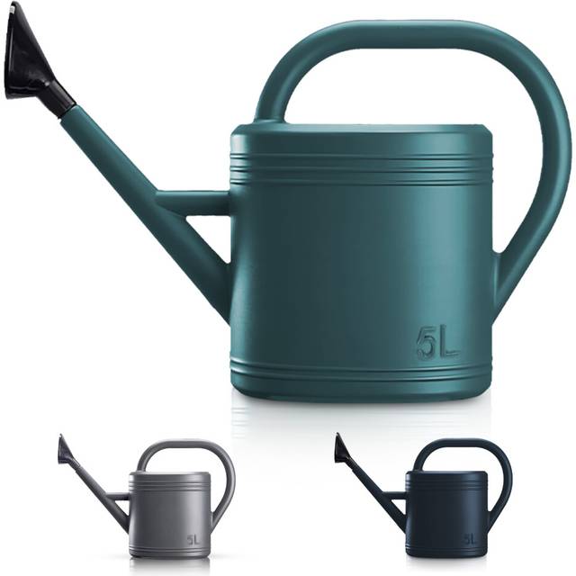 (Green) Keplin 5L Plastic Watering Can with Stainless Steel Sprinkler Rose Durable Garden Watering Jug for Plants & Flowers  Easy Pour Outdoor