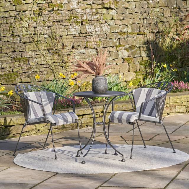 Pacific Elegance Bistro Set with Cushions, Grey