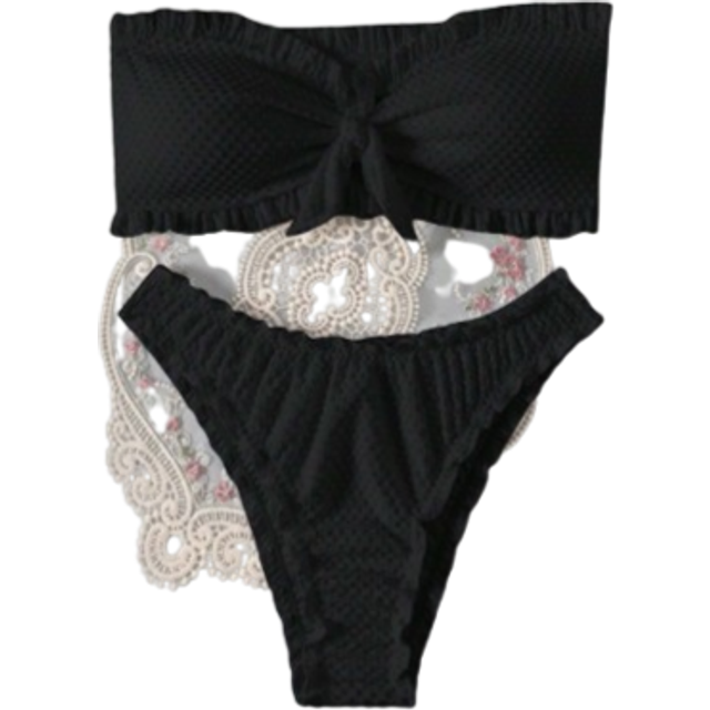 Swim Basics Summer Beach Women&#39;s Solid Color Textured Bikini Set