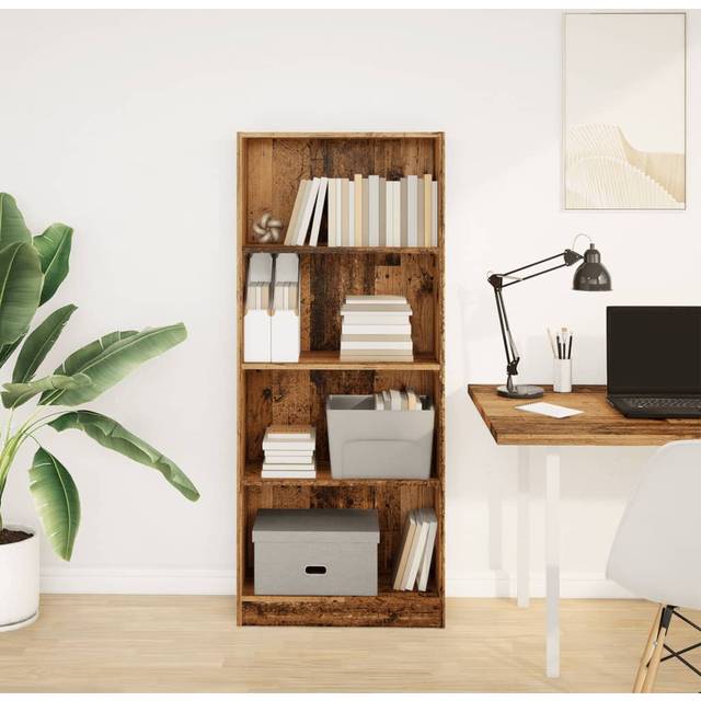 athema Bookcase - Old Wood ((4 Shelves) 143cmH x 60cmW x 24cmD)