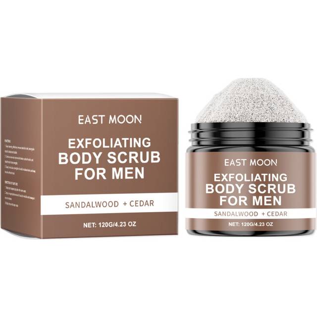 East Moon Sandalwood Cedar Body Scrub - Exfoliates & Smooths Skin - 120g