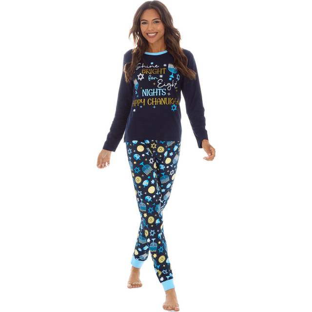 (Ladies, Small) Matching Pajamas Family Happy Hanukkah Chanukah Festive Pyjama Sets Nightwear For Family