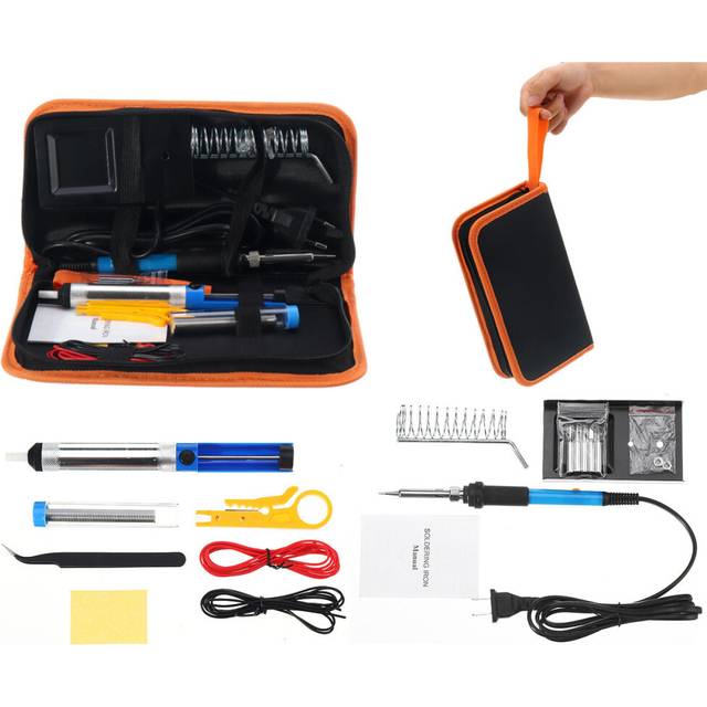 (EU Plug) 110V/220V 60W Electric Solder Iron Adjustable Temperature Welding Soldering Iron Tool Kit