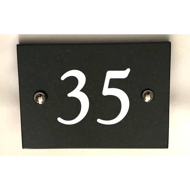 Brumby 10Cm H Stone House Number - Black (10cm H X 14cm W X 1cm D)