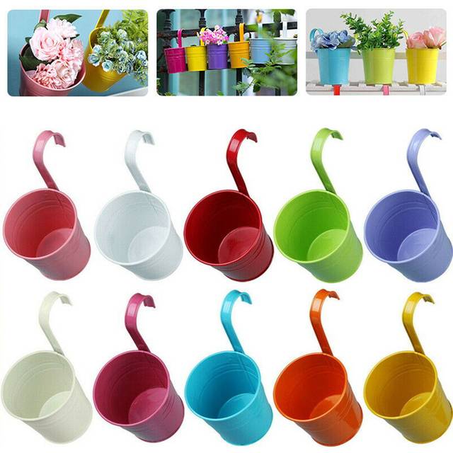 TEMU 10pcs Hanging Metal Flower Bucket Plant Pot Basket Garden Mini Tins