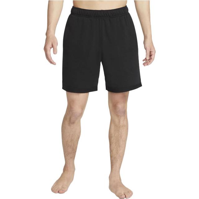 Men's Nike Yoga Therma-FIT Logo Printing Solid Color Sports Shorts Black - MULTI-COLOR