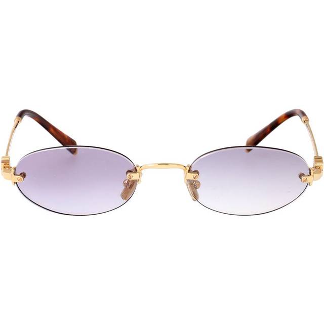 Miu Miu Woman MU A54S  5AK04O Sunglasses Metal Gold Grey Round Normal Shaded