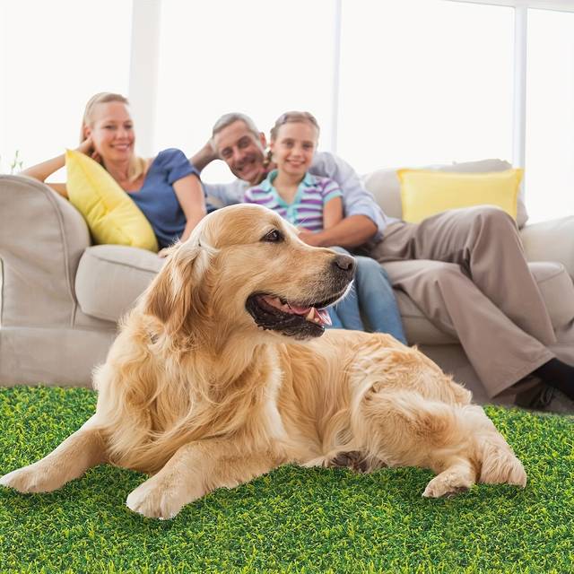 TEMU 1pc Artificial Grass Dog Pee Pad, 70x130cm Polypropylene Fake Grass Mat For Professional Training, Floor Protection, Indoor & Outdoor Use, Durable Puppy Potty Trainer Replacement, Puppy Pee Pads