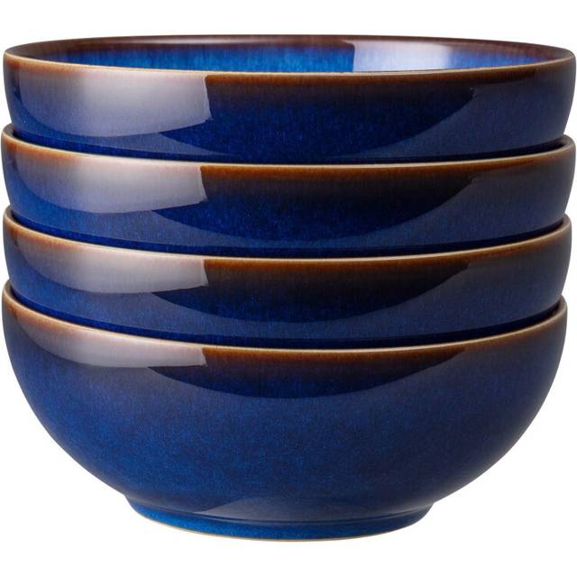 Denby - Blue Haze Cereal Bowls Set of 4 - Dishwasher Microwave Safe Crockery - Ceramic Stoneware Tableware