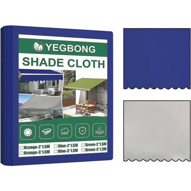 (Blue, One size) Sun Shade Sail For Garden Sunscreen Awning Canopy Rainproof Cloths Wear-resistant Rectangle Water Resistant3*1.5m)