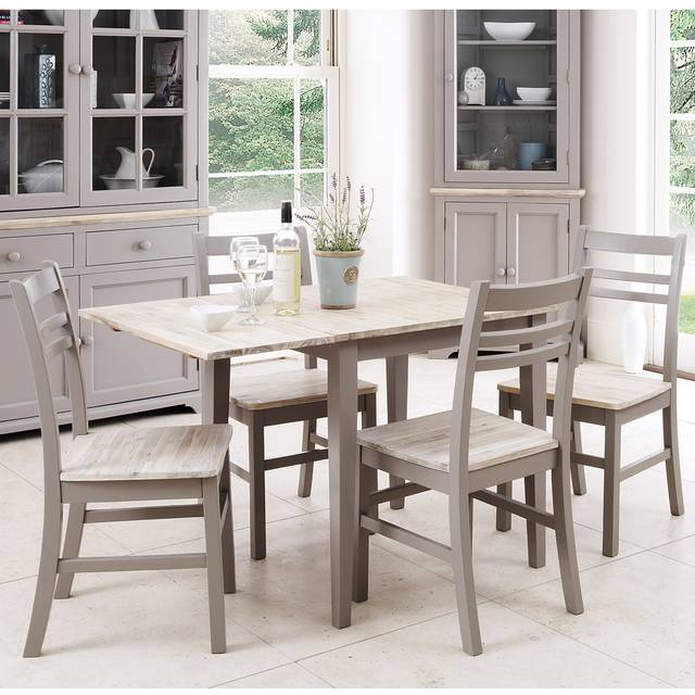 Bayou Folding Dining Set with 4 Chairs - Dove Grey