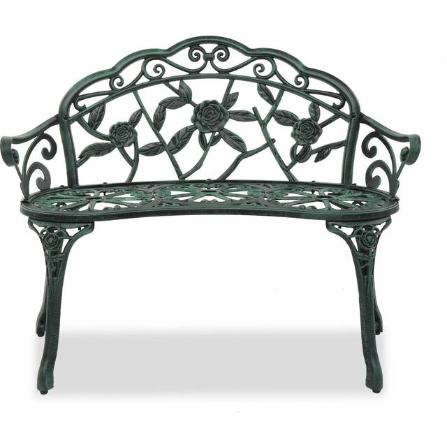 TEMU Cast Aluminium Garden Bench, Outdoor Bench, Furniture Patio Bench Seating Park Patio Seat Cast Iron Antique Finish Chair
