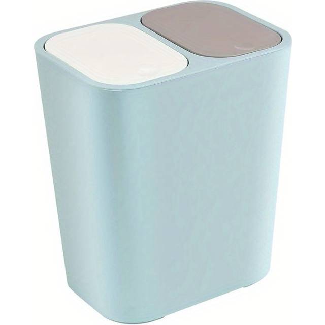 TEMU 15l Kitchen Recycling Bins Dust Rubbish Waste Press Top Double Duo Bin Dustbin