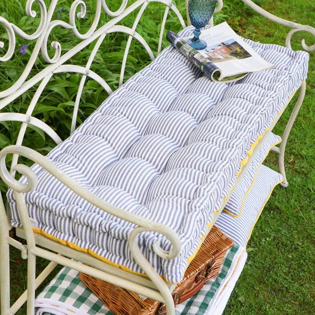 Blue Stripe Bench Cushion Pad (112cm W)