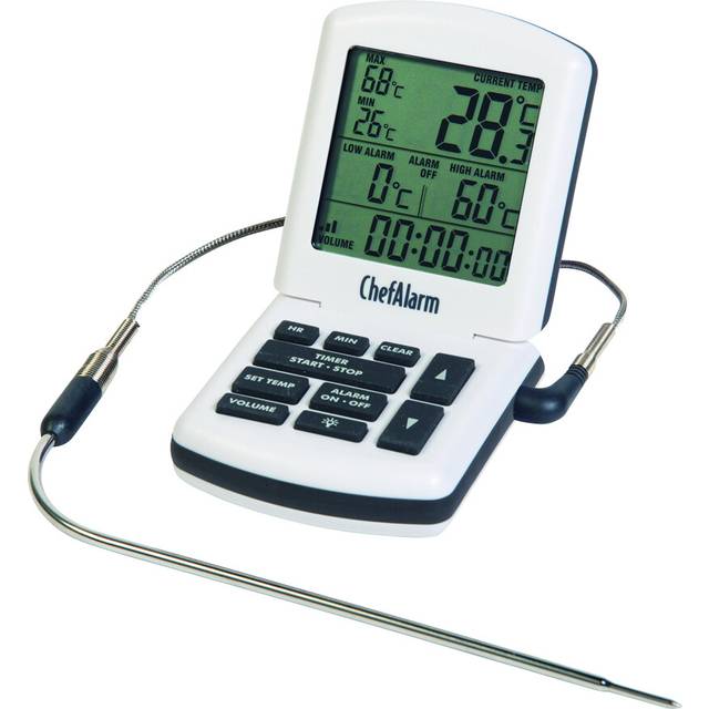 ETI ChefAlarm Professional Cooking Thermometer, Probe and Timer for Oven, Smoker, BBQ, Meats, Bread