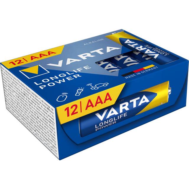 Varta Batteri AAA (R03) VARTA Longlife Power AAA Cube Pack12 Alkaliskt 1.5 V 12 st