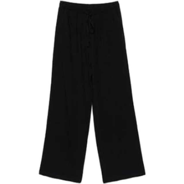 Stradivarius Flowing linen blend trousers Black S