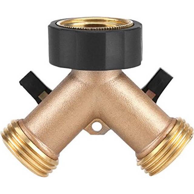 Hose Tap Connector Splitter, Brass Water Tap Adapter 2 Way Y Shape 3/4 Hose Connector for Garden Irrigation(European Standard 3/4)