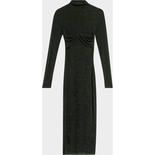 Bailey Semi-Sheer Midi Dress - FOREST GREEN - Small