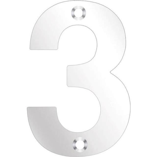 7.5Cm H Stainless Steel Surface Mount House Number - Polished Stainless (7.5cm H)