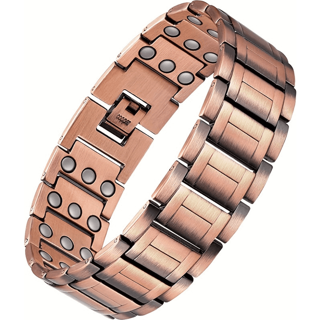 TEMU 1 Pure Copper Magnetic Bracelet With 3 Of Neodymium Magnets, Adjustable Length, For Boyfriend Or Dad
