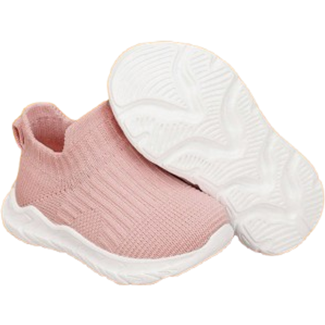 SHEIN Baby Girls Knit Detail Slip On Fabric Sock Sneakers For Outdoor