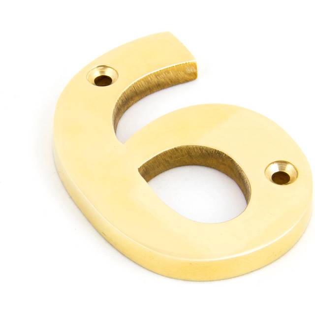 From The Anvil 83716 Polished Brass Numeral 6