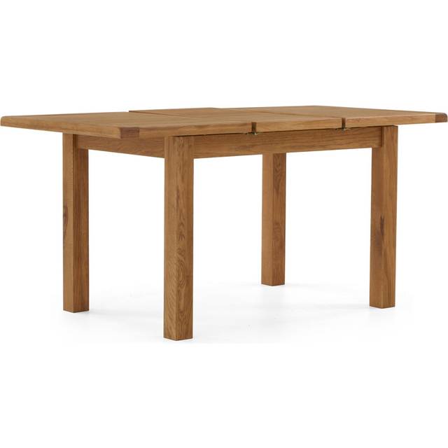 Burcombe Oak Compact Extending Dining Table - Medium Wood (80cm H x 120cm L x 85cm W)