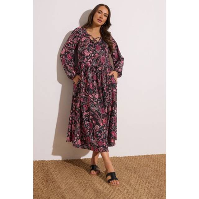 Evans curve paisley print crinkle boho dress