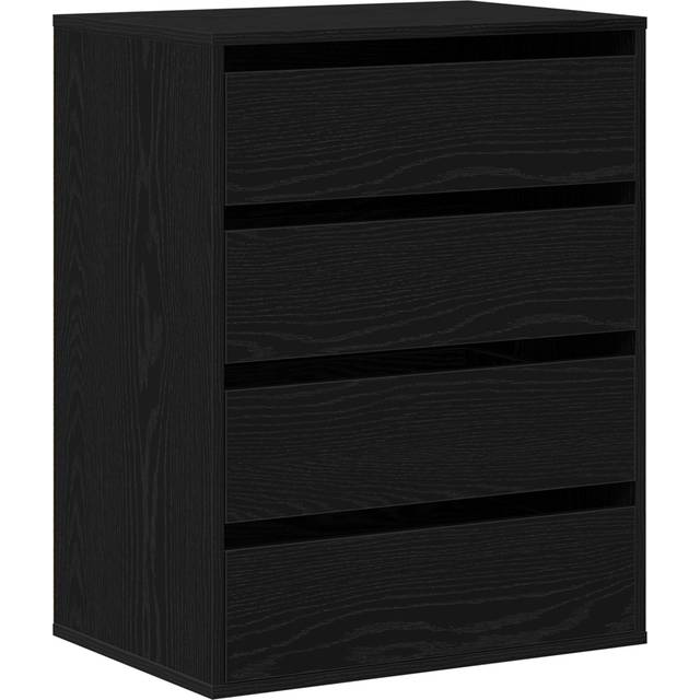 Chest of Drawers Black Oak 60x41x76 cm Engineered Wood Vidaxl