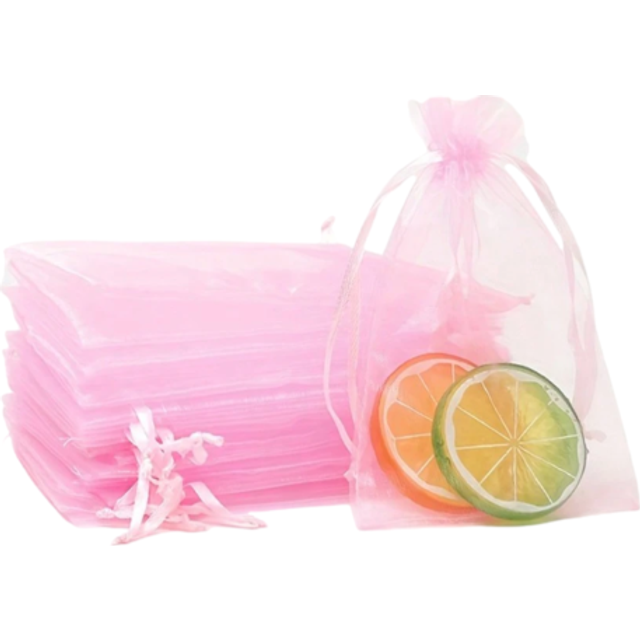 50 st organza presentpåsar med dragsko för smycken, godis, bröllop, fest, - Rosa (7*9 cm,9*12cm,10*15 cm,11*16 cm,13*18 cm,15*20 cm,17*23 cm,7*9 cm 10 st)