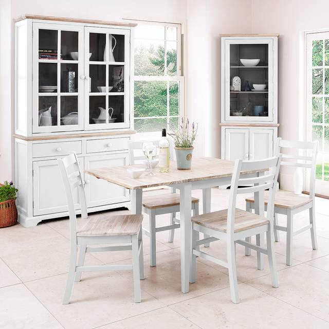 Bayou Folding Dining Set with 4 Chairs - White