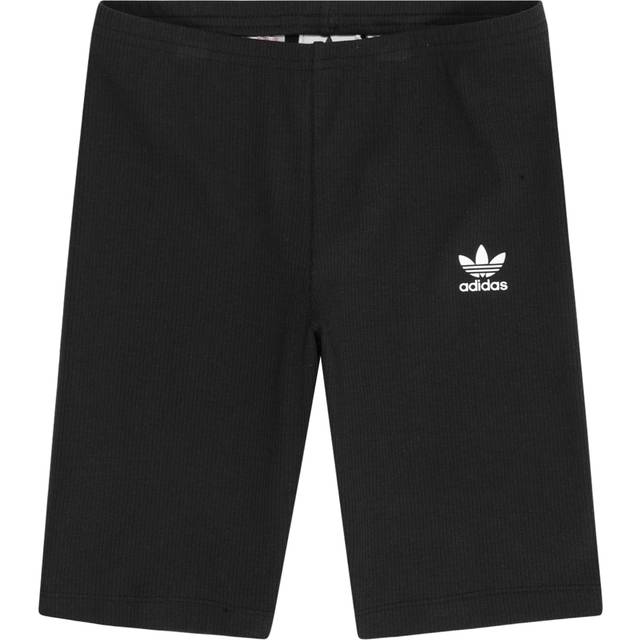 adidas Originals Junior Girls Ribbed Cycling Shorts - Black, Black, Size 10-11 Years - 10-11 YEARS