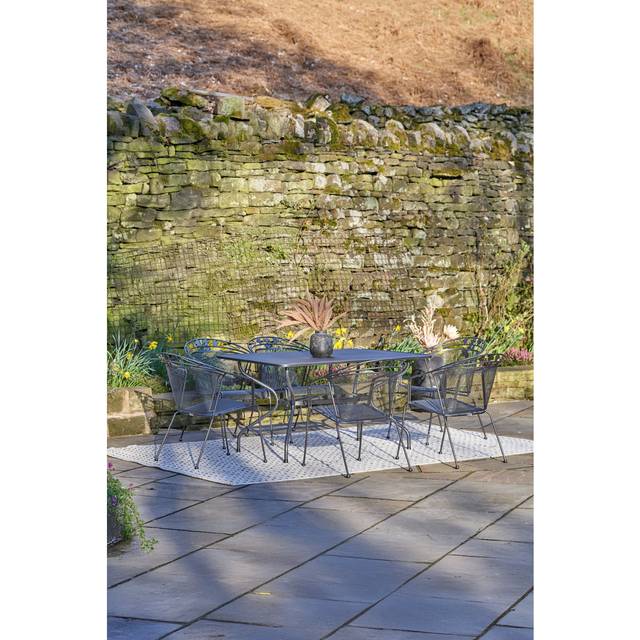 Elegance Rectangular 6 Seater Dining Set - Grey (L)